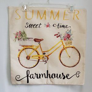 FARMHOUSE LEMON BIKE SUMMER PILLOWCASE COVER